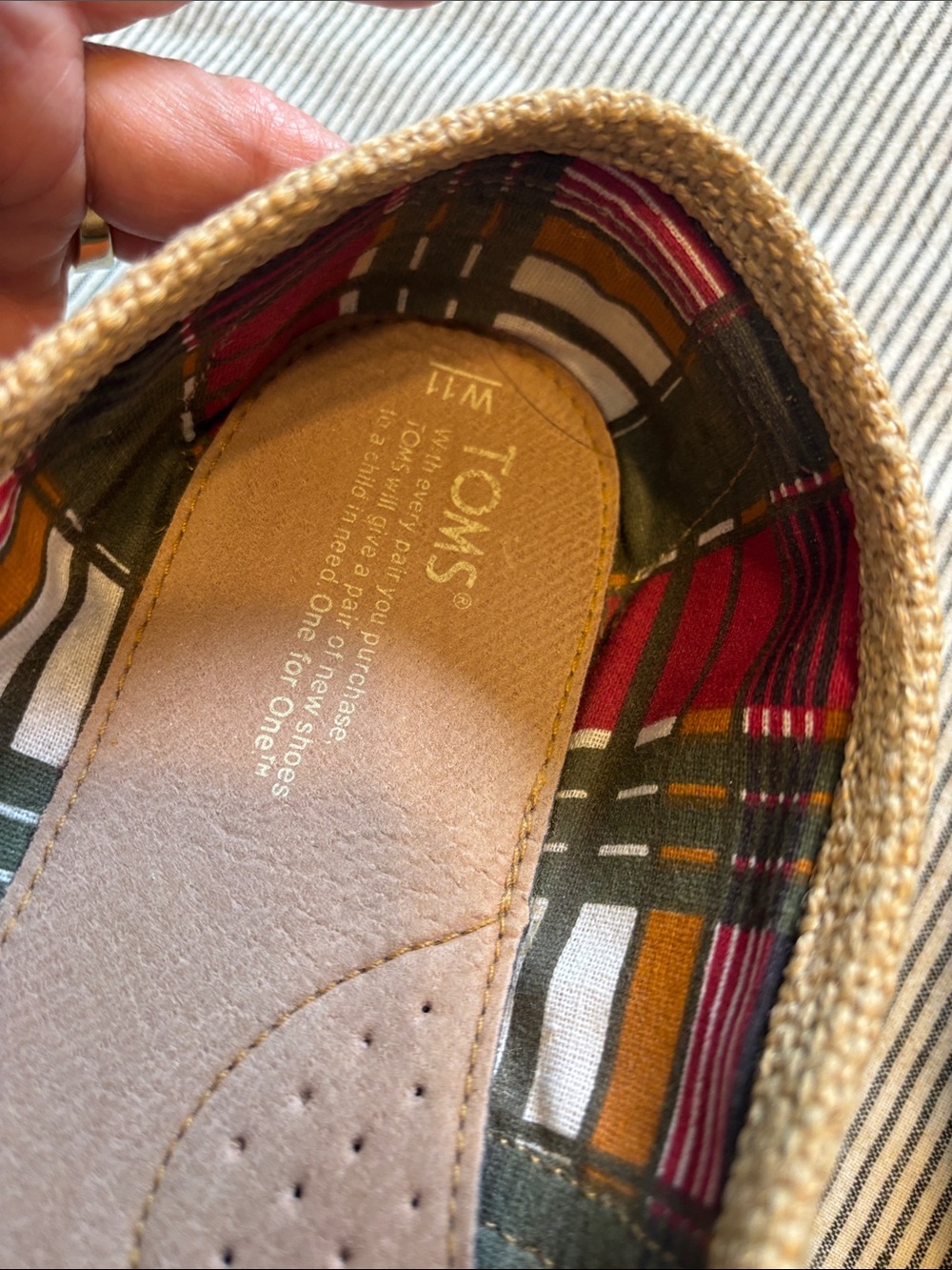TOMS Slip-On Flats in Tan and Multicolor Tweed - Picture 2 of 7